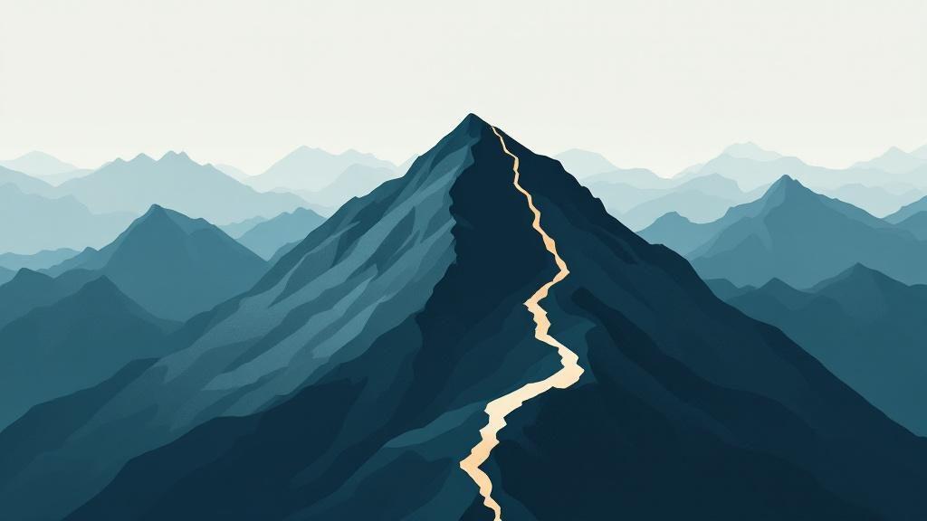 Mountain peak with a copper-lit ridge — illustration for 'Who is the best trail runner in the world?'